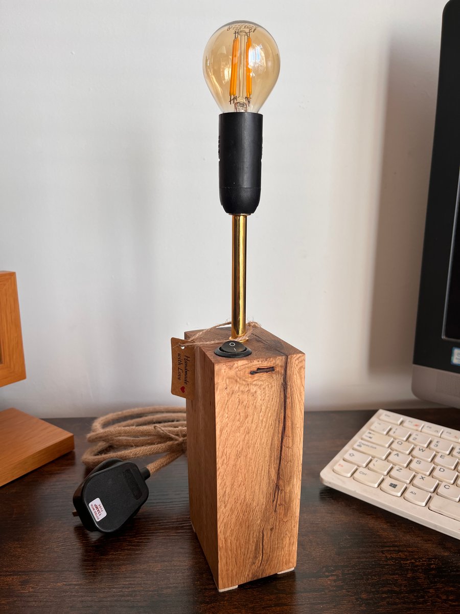 Handcrafted Turkish Oak Lamp