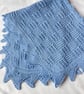 Textured pale blue baby blanket 100% cotton  - Image 3