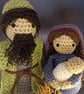 Handmade Crochet Nativity Set: Mary, Joseph, Jesus, Manger - Image 5