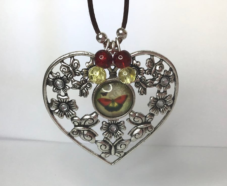 Beaded Heart Necklace Free Postage 
