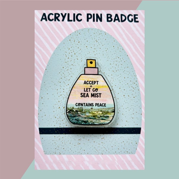 Super Seconds 'Accept & Let Go' Seascape Pin Badge - 249