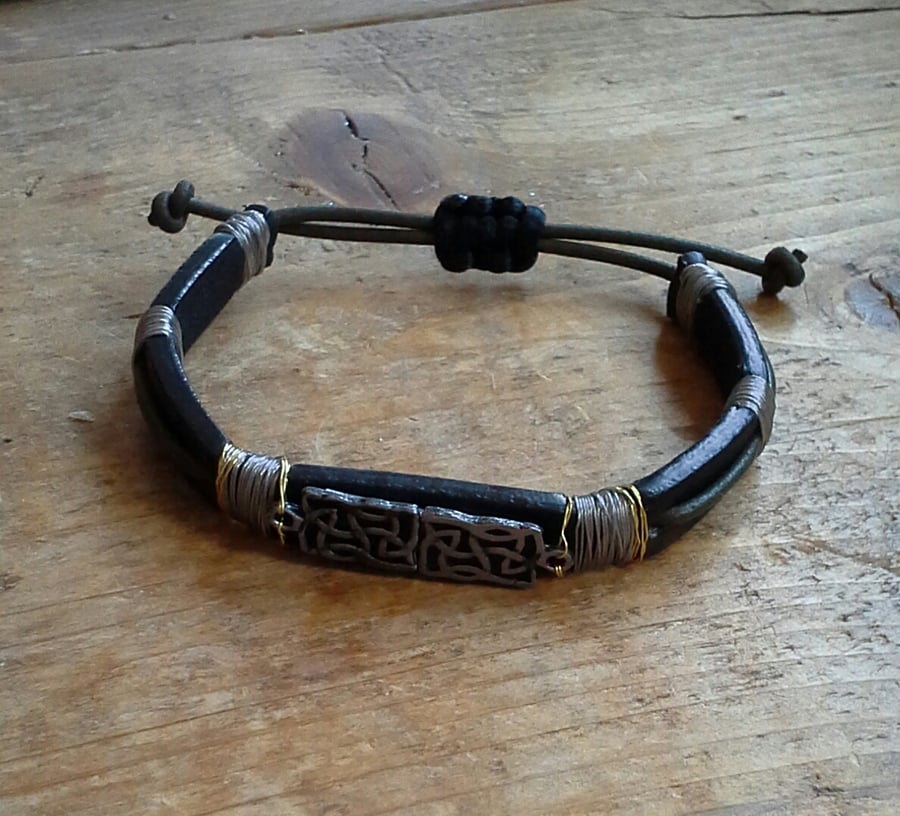 Mens Leather Strap Bracelet