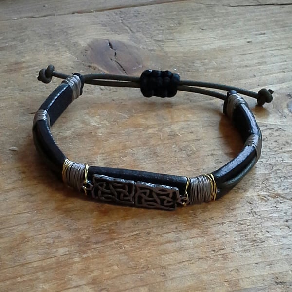 Mens Leather Strap Bracelet