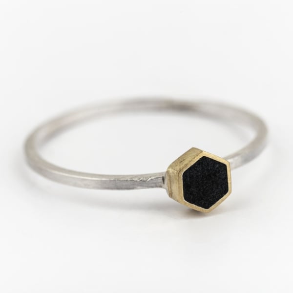 Geometric Hexagon or Square Stacking Ring, Minimalist, Everyday Jewellery