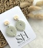 Pastel Boho Polymer Clay Earrings with Ash Wood Studs - Image 5