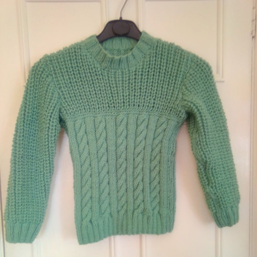 Child's Round Neck Cable and Fisherman's Rib Jumper, Gift Ideas for Children