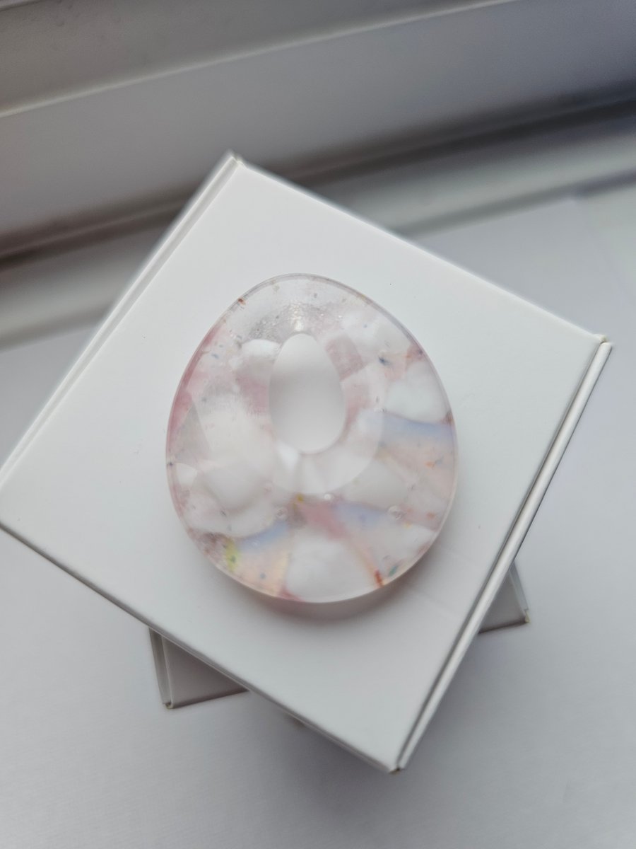 Fused Glass Teardrop Pendant - Medium