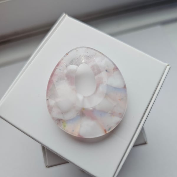 Fused Glass Teardrop Pendant - Medium