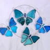 Stained Glass Butterfly Ring - Turquoise and Teal