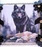Wild Black Wolf - Hand Crafted Decoupage Greeting Card - Blank - 3091 - Image 2