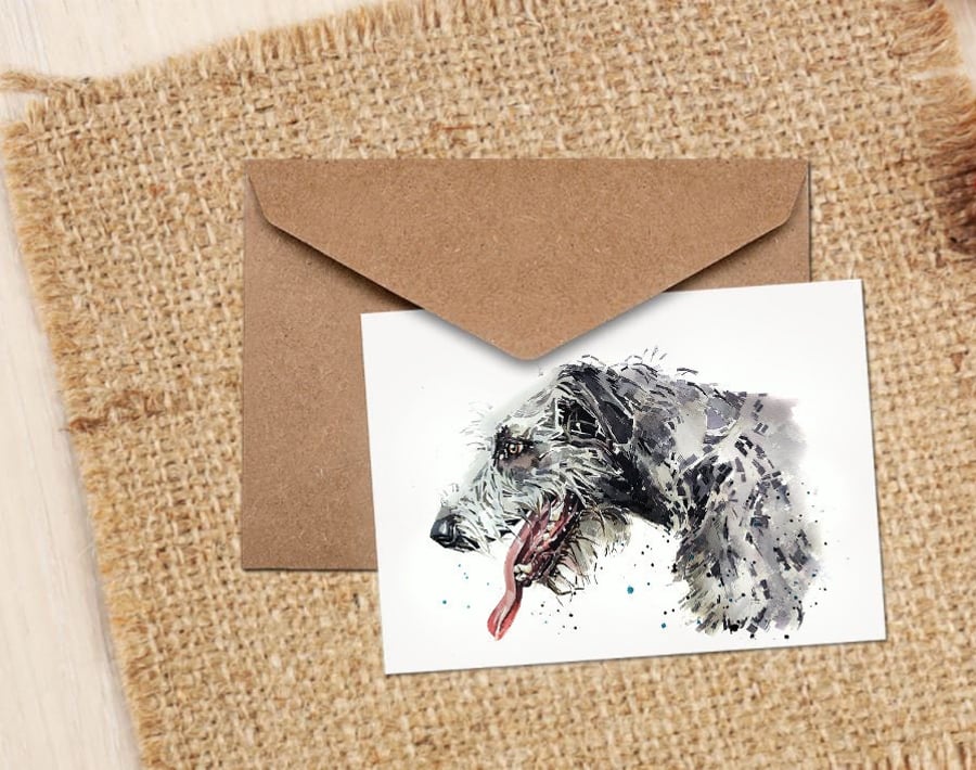 Irish Wolfhound The Thinker GreetingNote Card.Irish Wolfhound Cards,Irish Wolfho