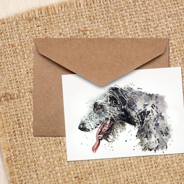 Irish Wolfhound The Thinker GreetingNote Card.Irish Wolfhound Cards,Irish Wolfho