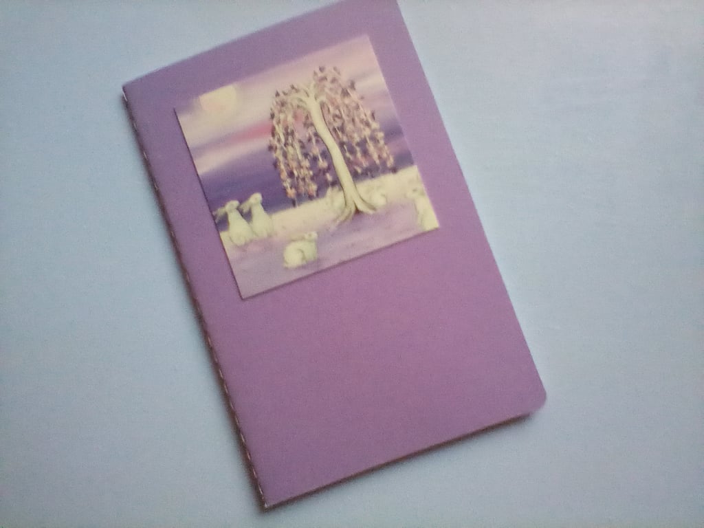Mini Notebook featuring Bunny Rabbit and Weeping Cherry Tree