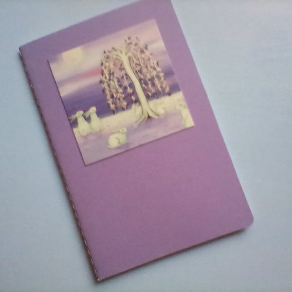 Mini Notebook featuring Bunny Rabbit and Weeping Cherry Tree