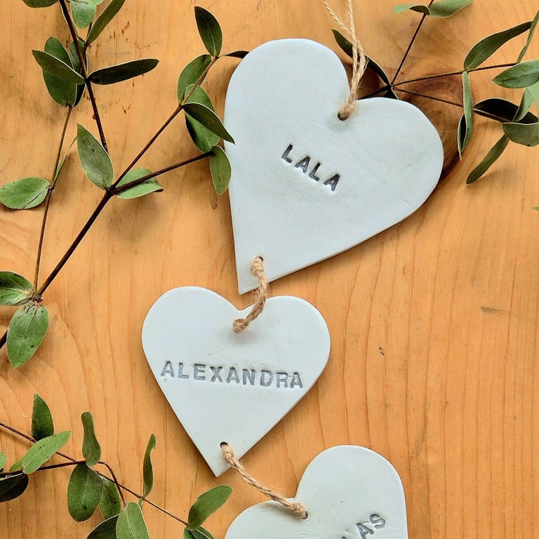Personalised Ceramic Family Wall Hanging, Custom Clay Keepsake, Family Gift