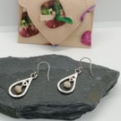 Opal raindrop earrings sterling silver October Birthday gift