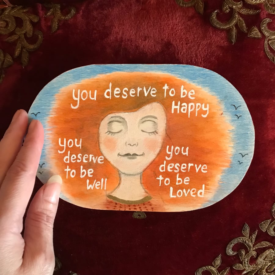 Hand painted wooden box