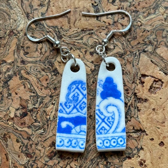 Handmade Ceramic Earrings One of a Kind Sterling Silver Eco Friendly Gifts