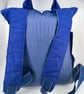 Handmade navy dry cotton oilskin and faux leather fold-over fully lined backpack - Image 2
