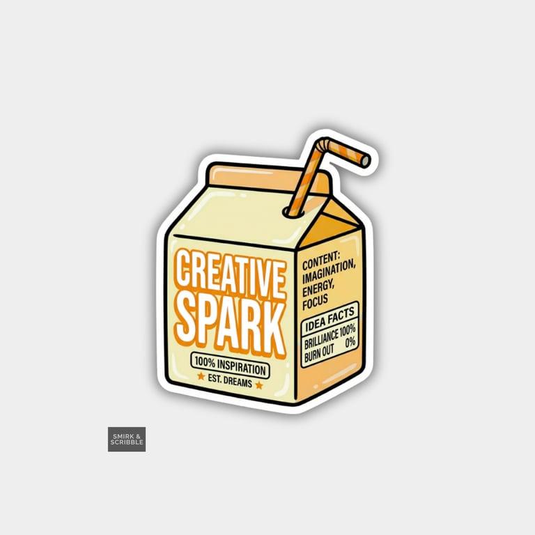 Funny Cheeky Juice Box Sticker For Adults - Creative Spark