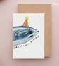 OMG it's your birthday - Funny Thresher Shark Birthday Card, Meme birthday card