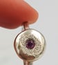 Sterling Silver Ruby Ring – Molten Texture – July Birthstone - Size O - Image 3