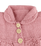 Rose pink Hand Knitted Baby Cardigan, Collared Sweater, Girls, Baby Shower Gift  - Image 4