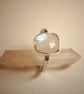 Rose Cut Glowing Rainbow Moonstone Ring - Image 2