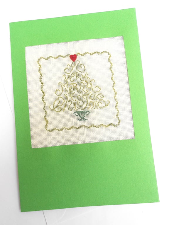 Sale...A Merry Christmas Noël Petit Point Card