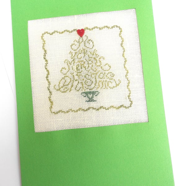 Sale...A Merry Christmas Noël Petit Point Card