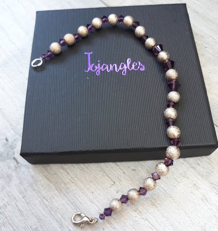 SW04 Swarovski crystal and Champagne stardust bead  bracelet