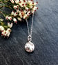 Recycled Silver Moon Pendant Necklace - Full Moon, Textured - Image 3