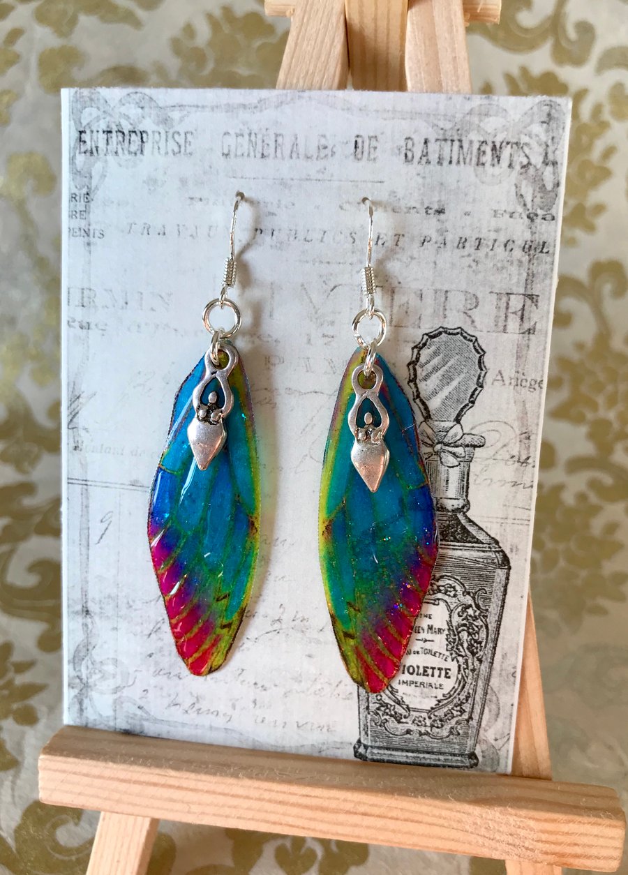 Turquoise Goddess Fairy Wing Earrings