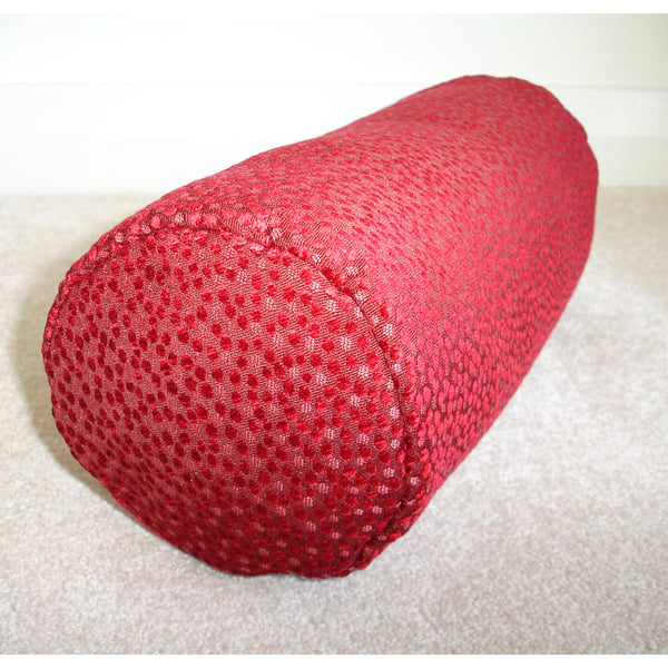Bolster Cushion Cover 16"x6" Round Cylinder Red Chenille 6x16