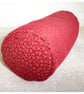 Bolster Cushion Cover 16"x6" Round Cylinder Red Chenille 6x16 - Image 1
