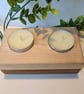 Ash and Mahogany double tea light holder  - Image 3
