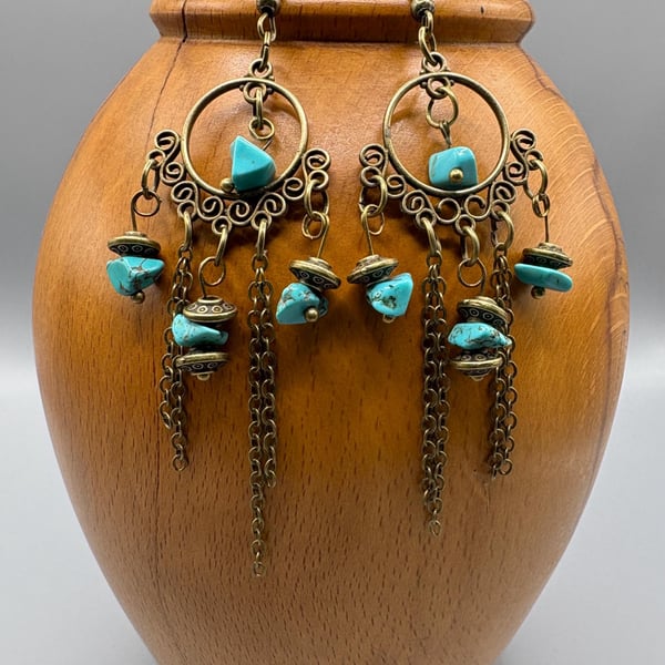Bohemian turquoise earrings 