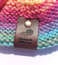 Hand Knitted Rainbow Burst XL Scrunchie - Oversized Colorful Hair Tie - Image 3