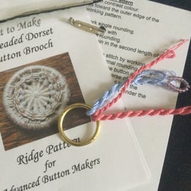 Kit for a Beaded Dorset Button Brooch, Ridge Design BR2