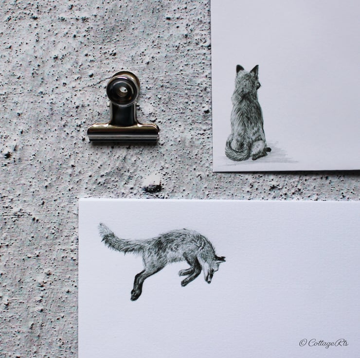 Fox Letter Writing Paper Hand Designed By Cotta... - Folksy