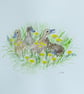 'Ducks and Dandelions' A4 original watercolour