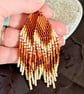 Handmade Miyuki seed bead fringe earrings in earthy tones - Image 4
