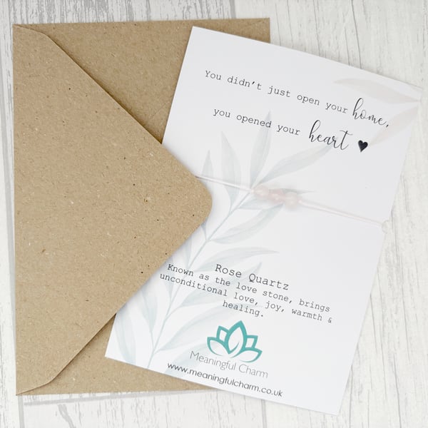 Step Mum Gift, Adoption Mum, Foster Mom, Rose Quartz Crystal Bracelet