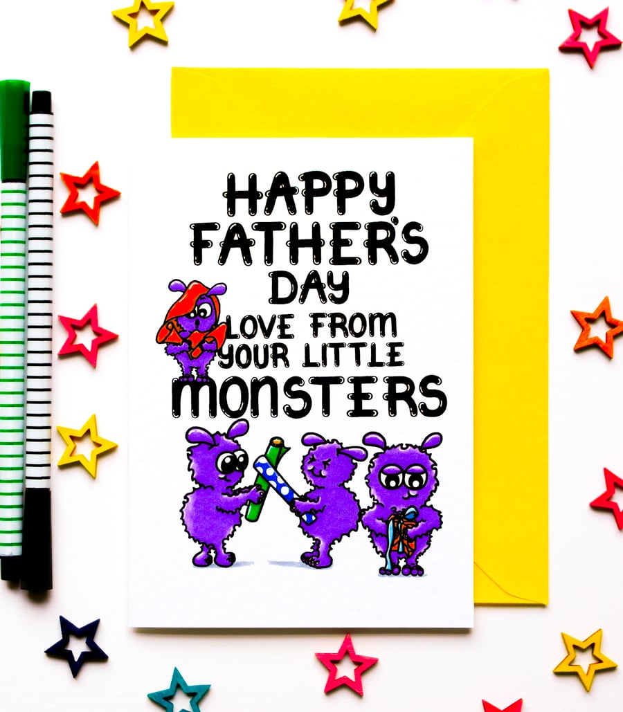 Father's Day Card For Dad, Grandad, Step Father Of 4 Children