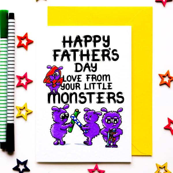 Father's Day Card For Dad, Grandad, Step Father Of 4 Children