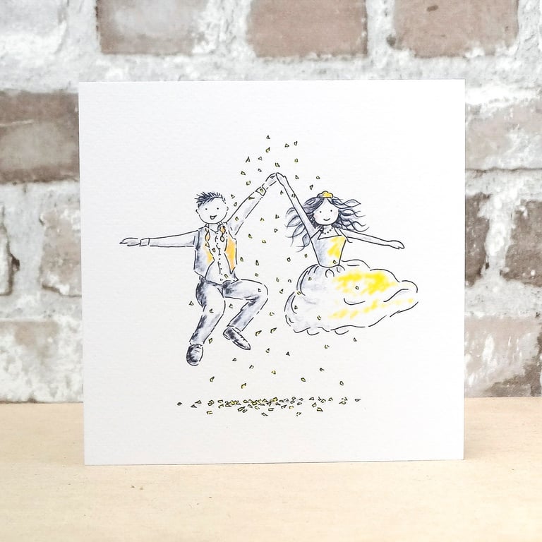 Wedding Card Jump Brunette 