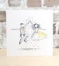 Wedding Card Jump Brunette 