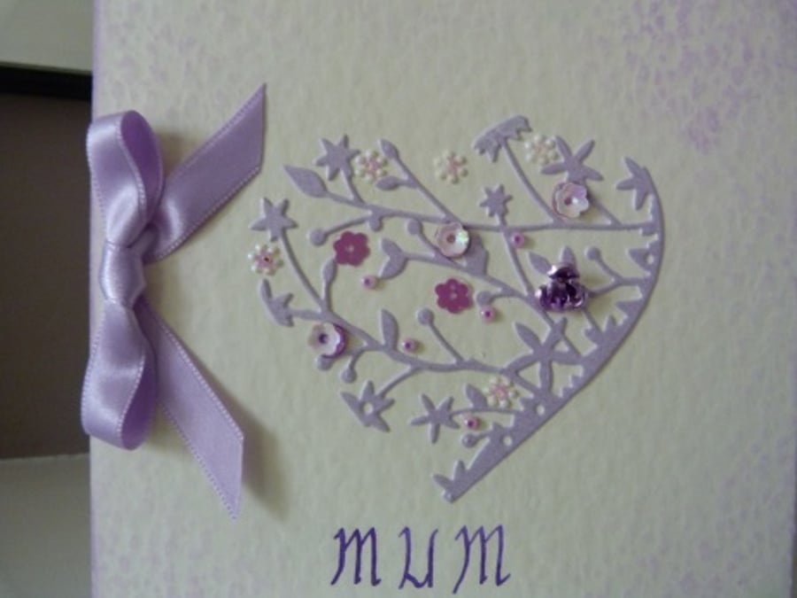 Flower Heart Mothers Day Card