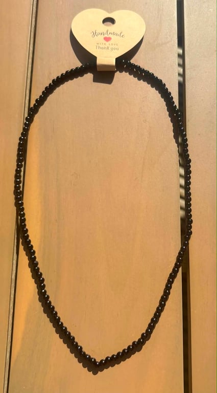 Handmade Black Beaded Necklace