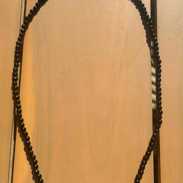 Handmade Black Beaded Necklace